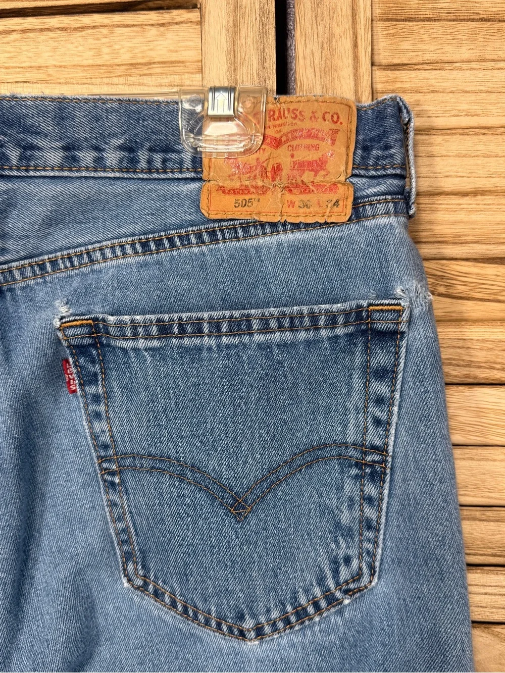 Levi's Men's Medium Blue Straight-Leg Jeans Size 36X34